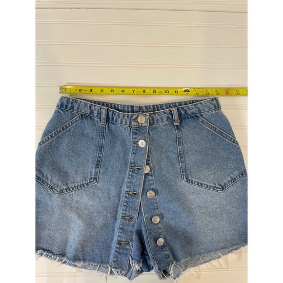 ASOS & URBAN OUTFITTERS Pink Cut Out Crop Top and Button Jean Skort Bundle Sz 10 - Picture 11 of 12